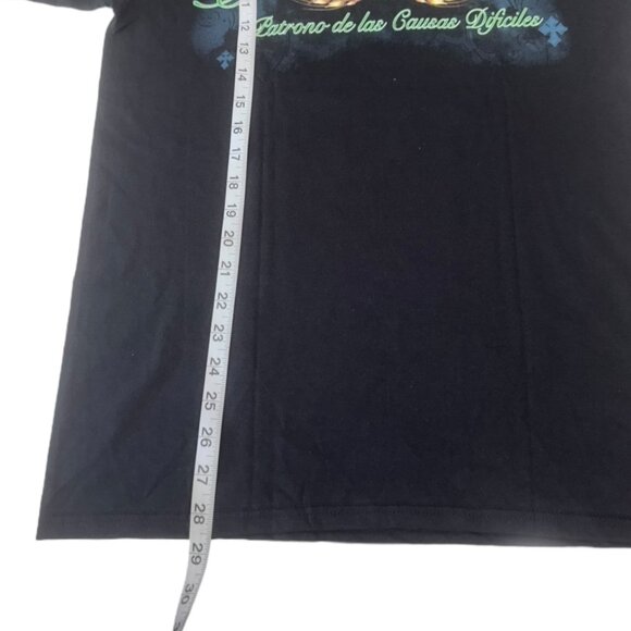San Judas Tadeo Black T-Shirt Patron For Difficult Causes design Size M - Picture 5 of 9
